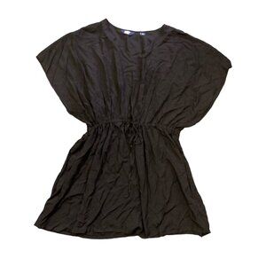 Land's End Women's Sheer Oversized Cinched Waist Swim Cover Up Dress XL/XXL